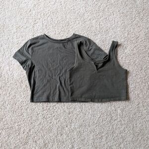 Wild Fable Olive Cropped Set Size XS/S